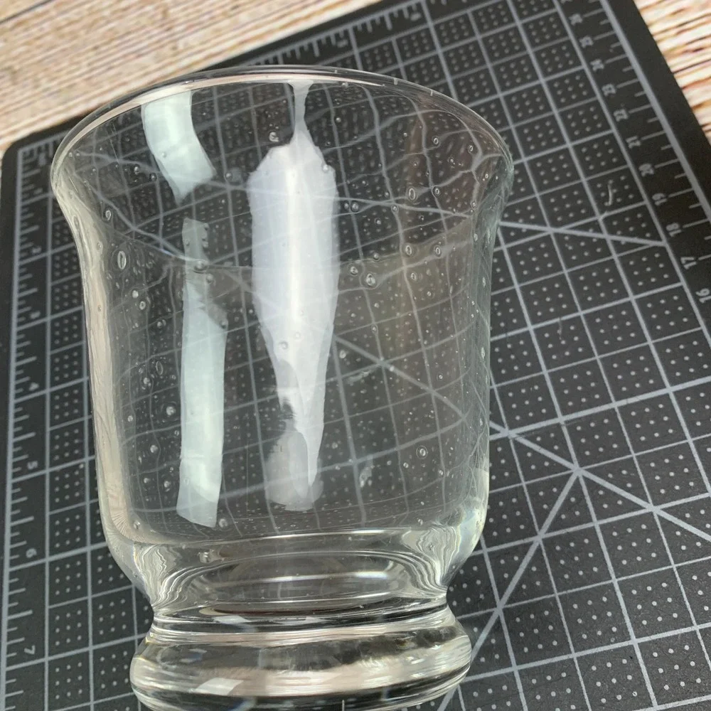 Clear Glass Bubble Decanter Carafe and 5 Tumbler Glasses Bulicante‎ Set